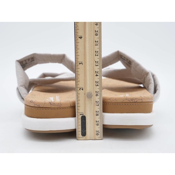 Clarks Sandals Womens 11 Gray Fabric Slides Open To Eliza Skip Platform Open Toe - Picture 9 of 12